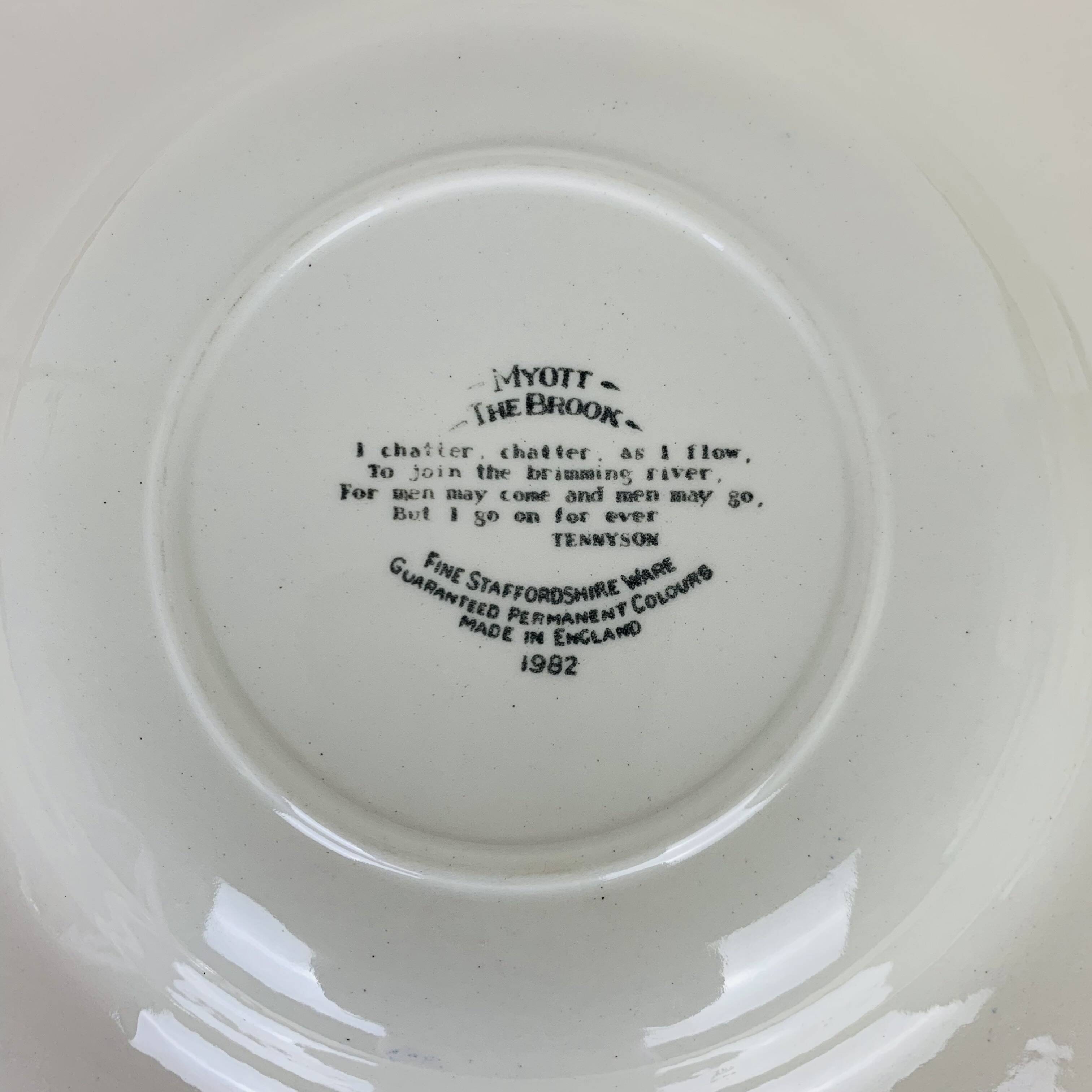 6 Myott The Brook English ironstone soup plates