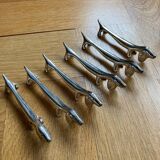 Silver metal dog knife holder