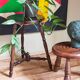 Vintage turned solid wood tripod stool