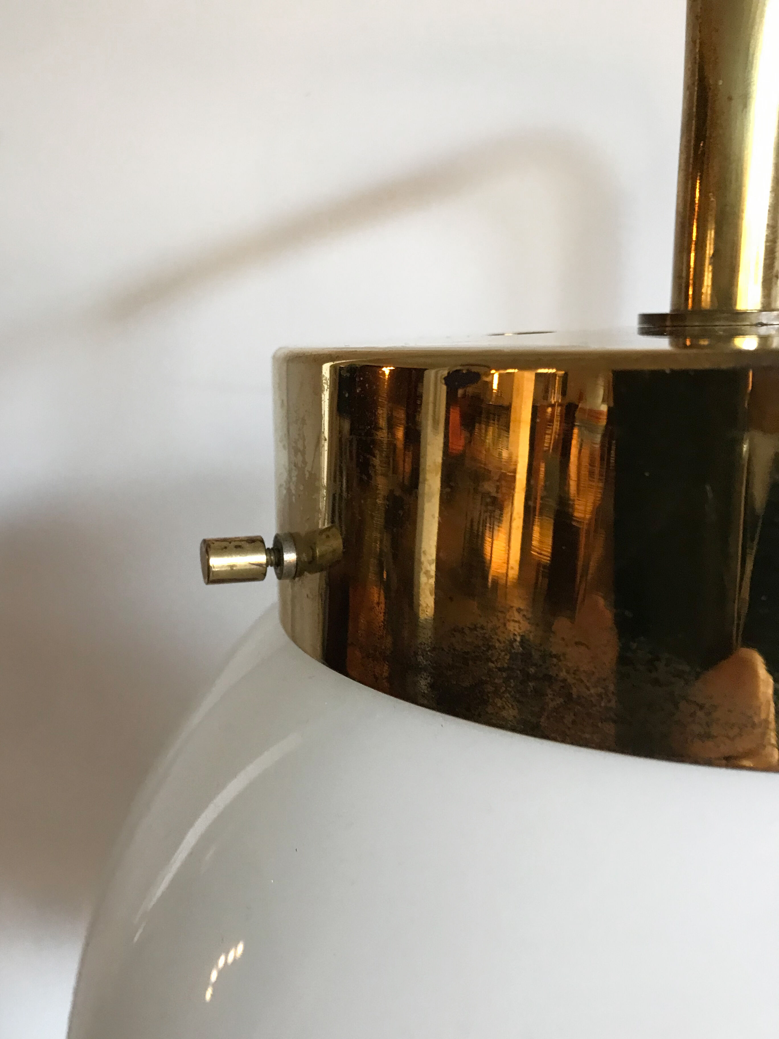 Sergio Mazza for Artemide, Italian "Delta" glass brass wall lamp 1960s