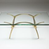Table basse Hollywood Regency en Bronze par Kouloufi  1970