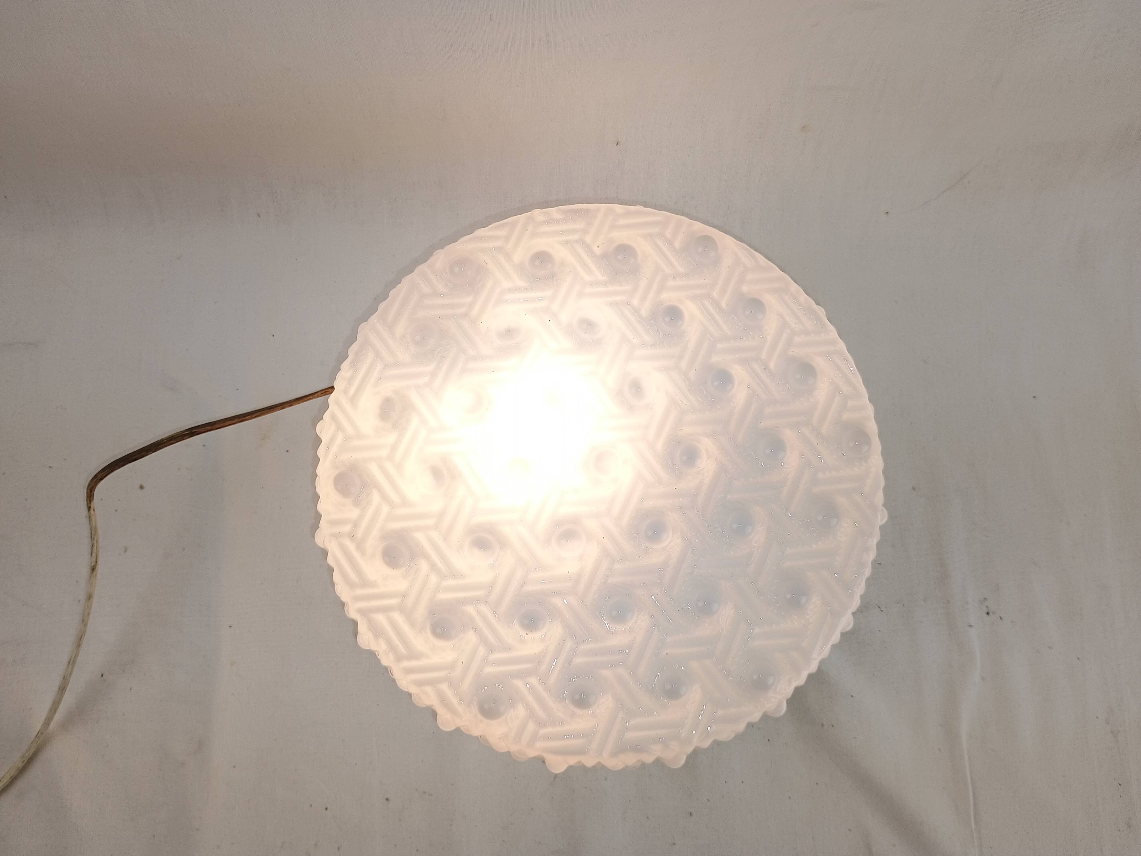 Vintage ceiling light Glashütte Limburg glass 60s