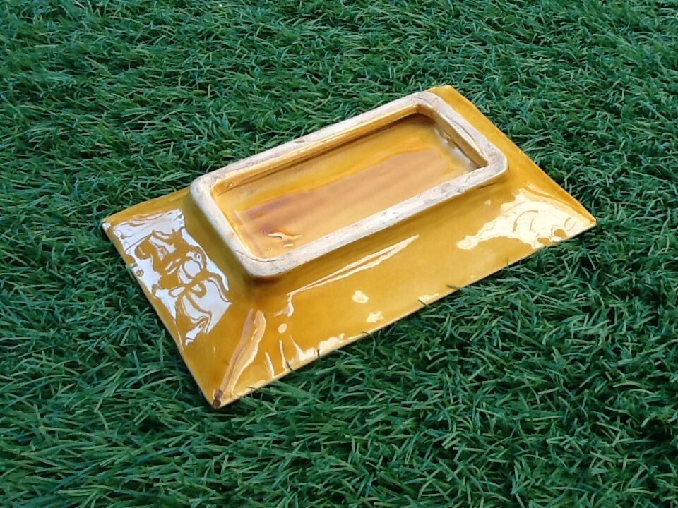 Ravier Glazed ceramic straw effect 1950