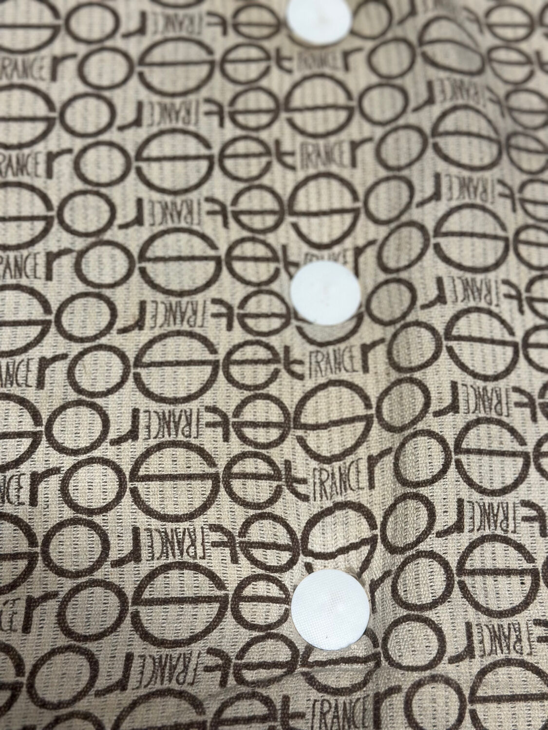 Pouf Togo vintage velours liberty fleurs marron Ligne Roset (rare)