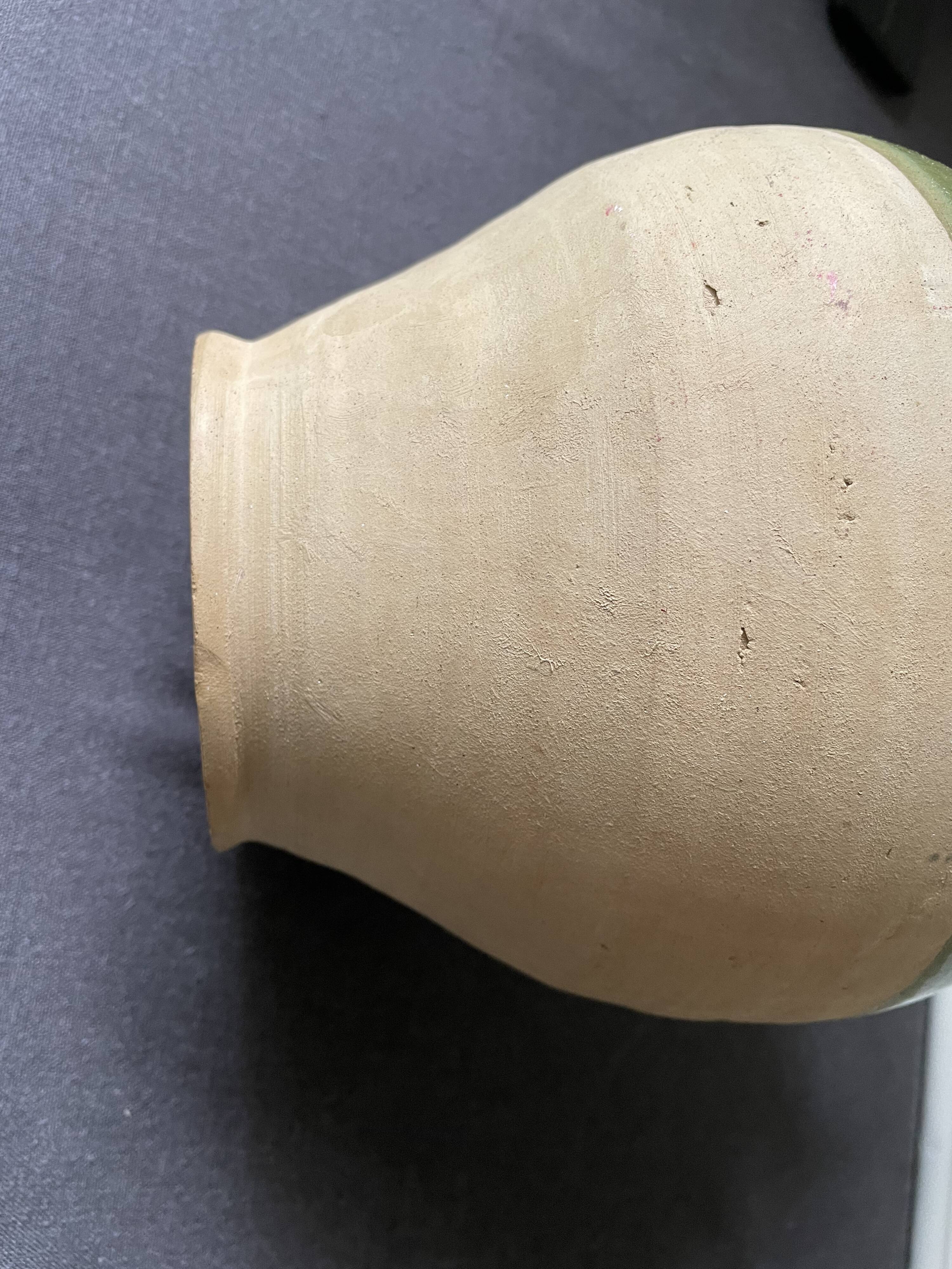 Green terracotta jar