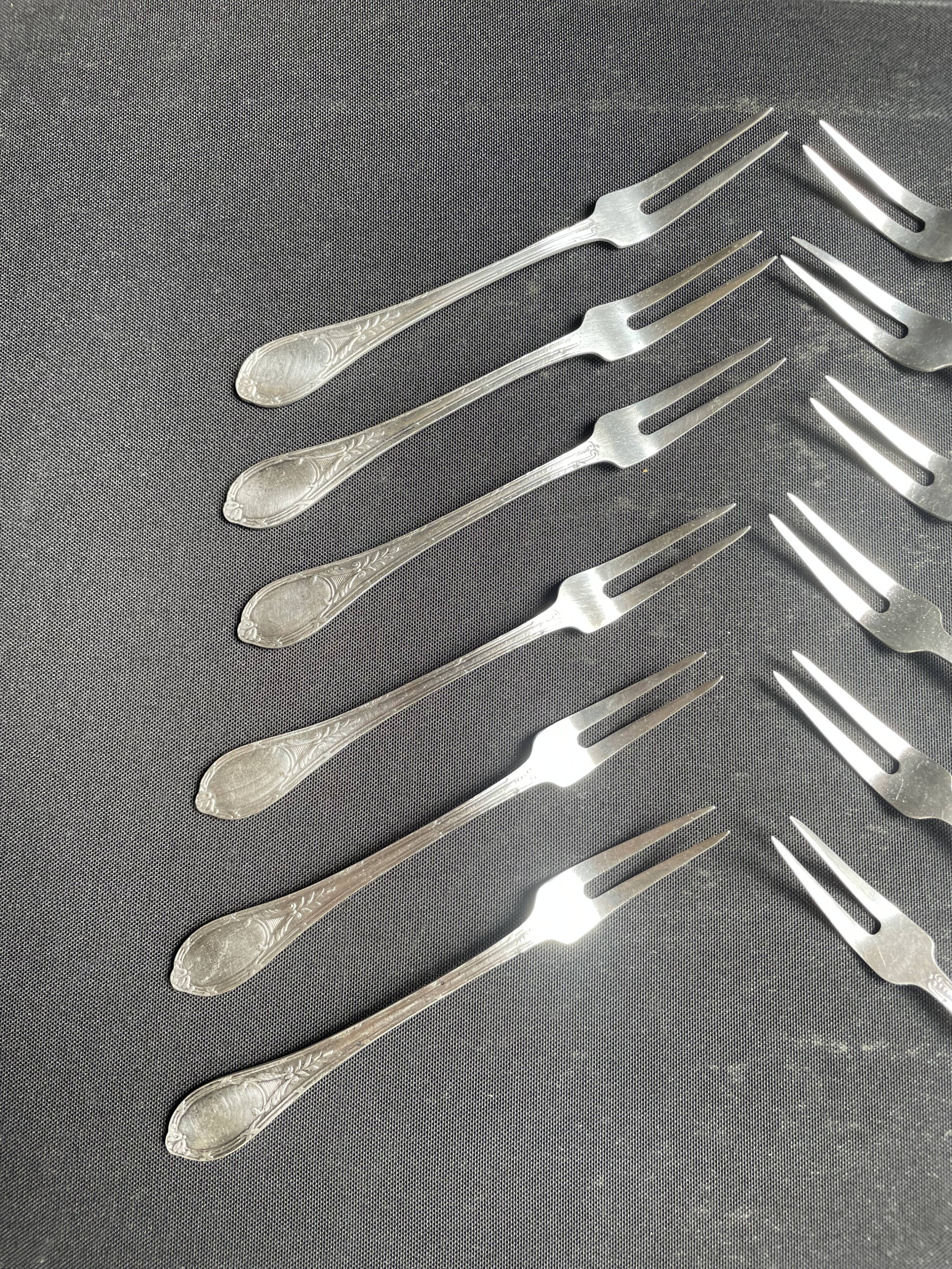 12 Forks with 2 tines – Silver plated