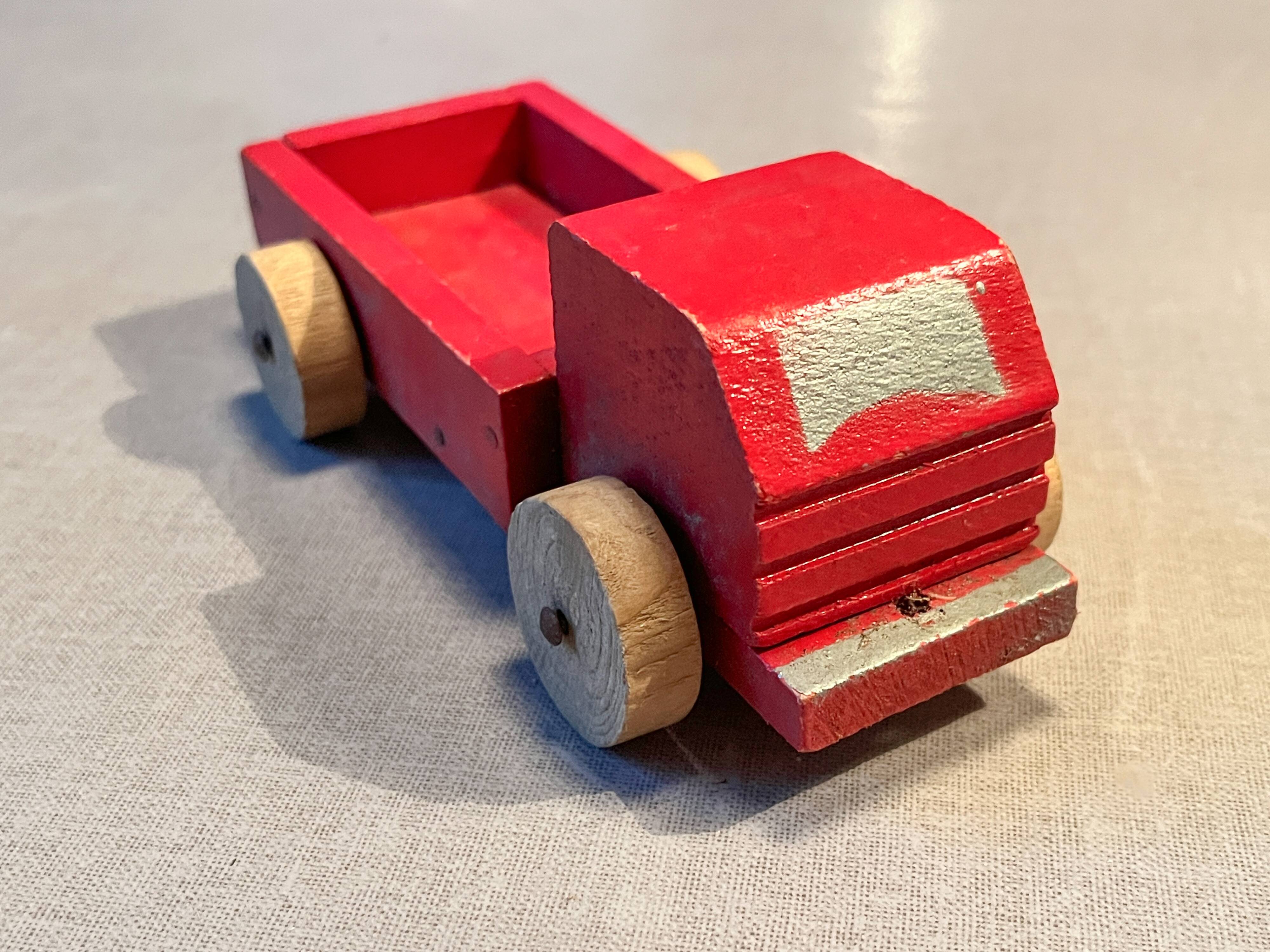 Wooden flatbed truck, antique toy