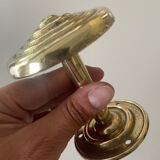 2 gold metal curtain tieback hooks
