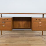 Mid-Century Danish Teak Desk by Kai Kristiansen for Feldballes Møbelfabrik, 1960s