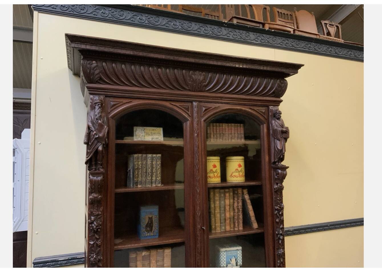 Imposing antique Neo-Renaissance bookcase