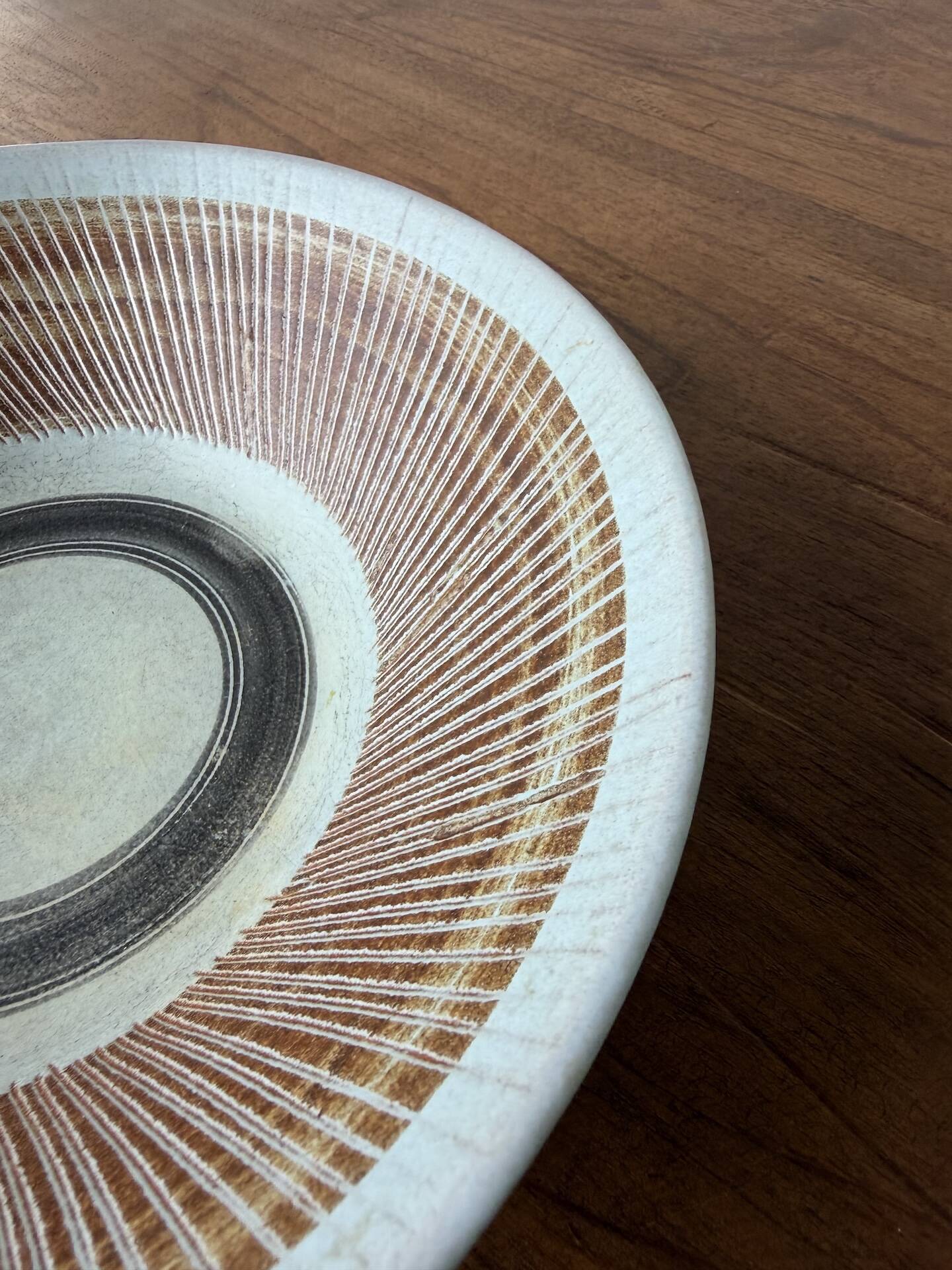 Blue stoneware plate Dominique Guillot Vallauris 1960