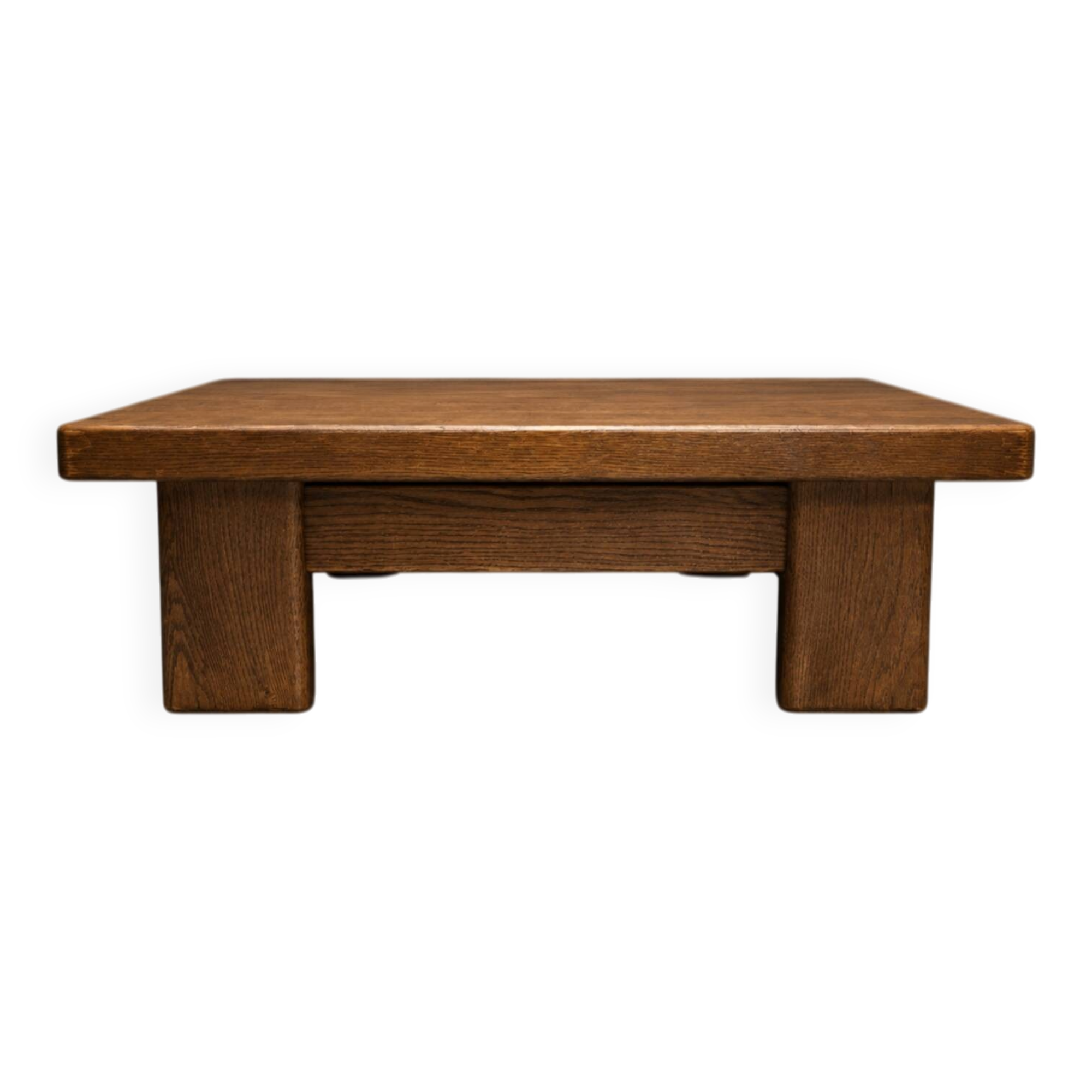 Brutalist coffee table / side table in oak – 1970s