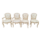 Suite of 2 armchairs + 2 chairs, louis xv style, 19th century