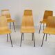 Set of 6 bent plywood chairs, 1950