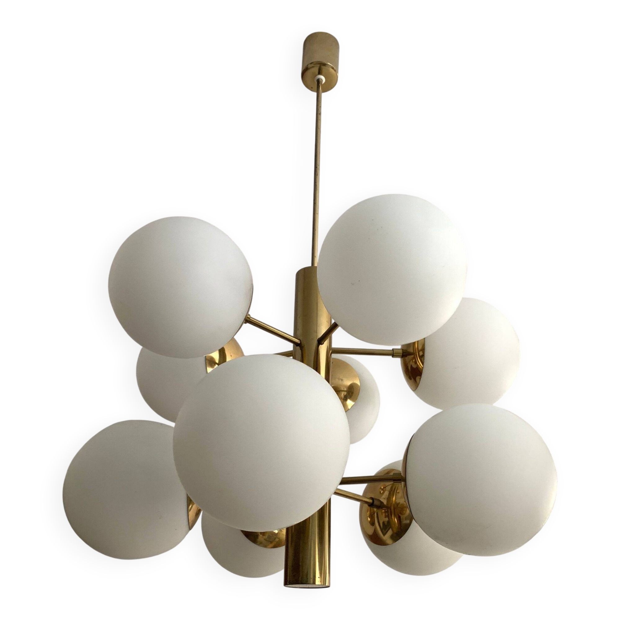 Vintage Sputnik Chandelier with 10 Globes, 1970s