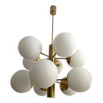 Vintage Sputnik Chandelier with 10 Globes, 1970s
