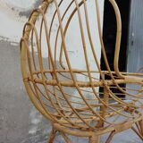 Vintage rattan cradle 1950