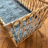 Rattan and bamboo child bed