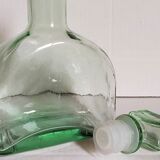 Vintage green glass whiskey decanter