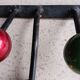 Wall coat rack in wrought iron, 6 balls of colors in wood bis