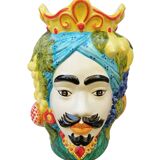 coppia di teste di moro siciliane in ceramica