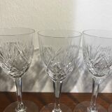 6 glasses of fine crystal white wine from Lorraine