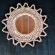 Miroir soleil rotin vintage 40cm