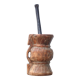 African mortar in carved wood, cast iron pestle, 70s