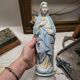 Antique Religious Biscuit Statuette Virgin Mary Sacred Heart