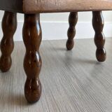 Bobbin decor wooden bench stool