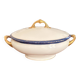 Large Soup Tureen Porcelain Limoges Blue Gold Betoule & Legrand France 1/2