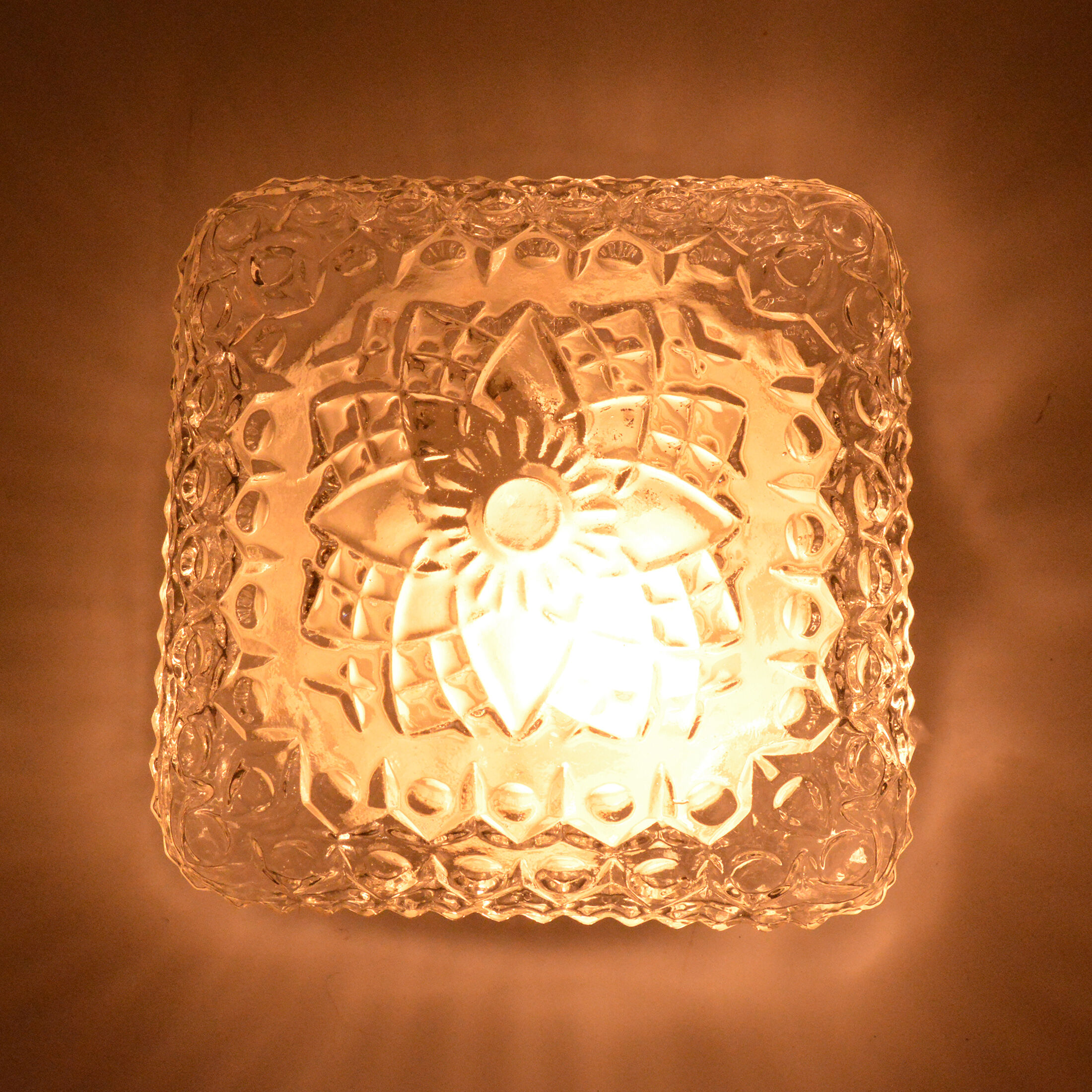 1970s modern glass plafond HP Leuchten, Germany