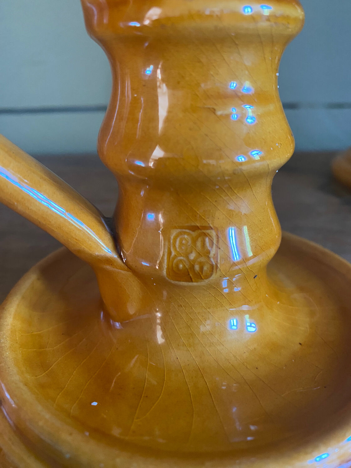 Pair of ceramic candle holders from Biot