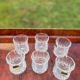 Set of six crystal liqueur glasses