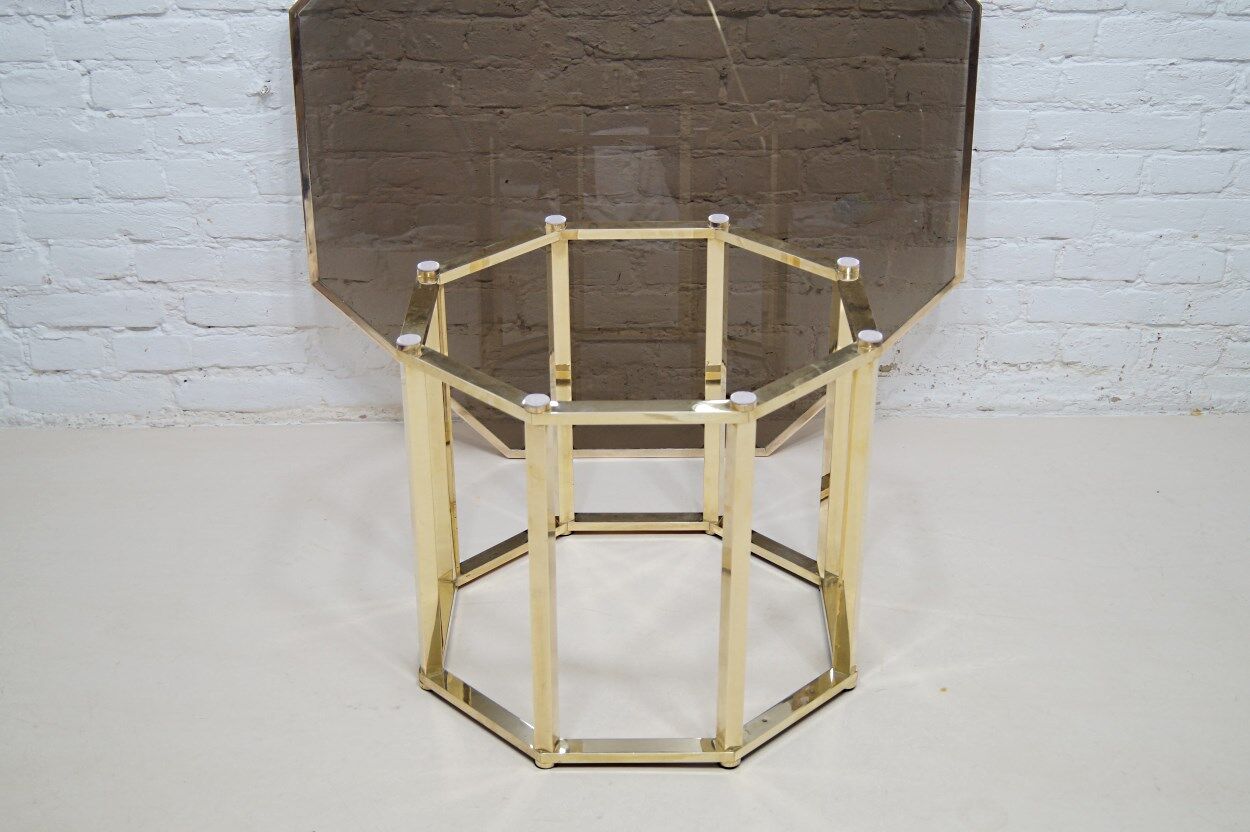 Brass  Italian coffee table by Romeo Rega, 1970s