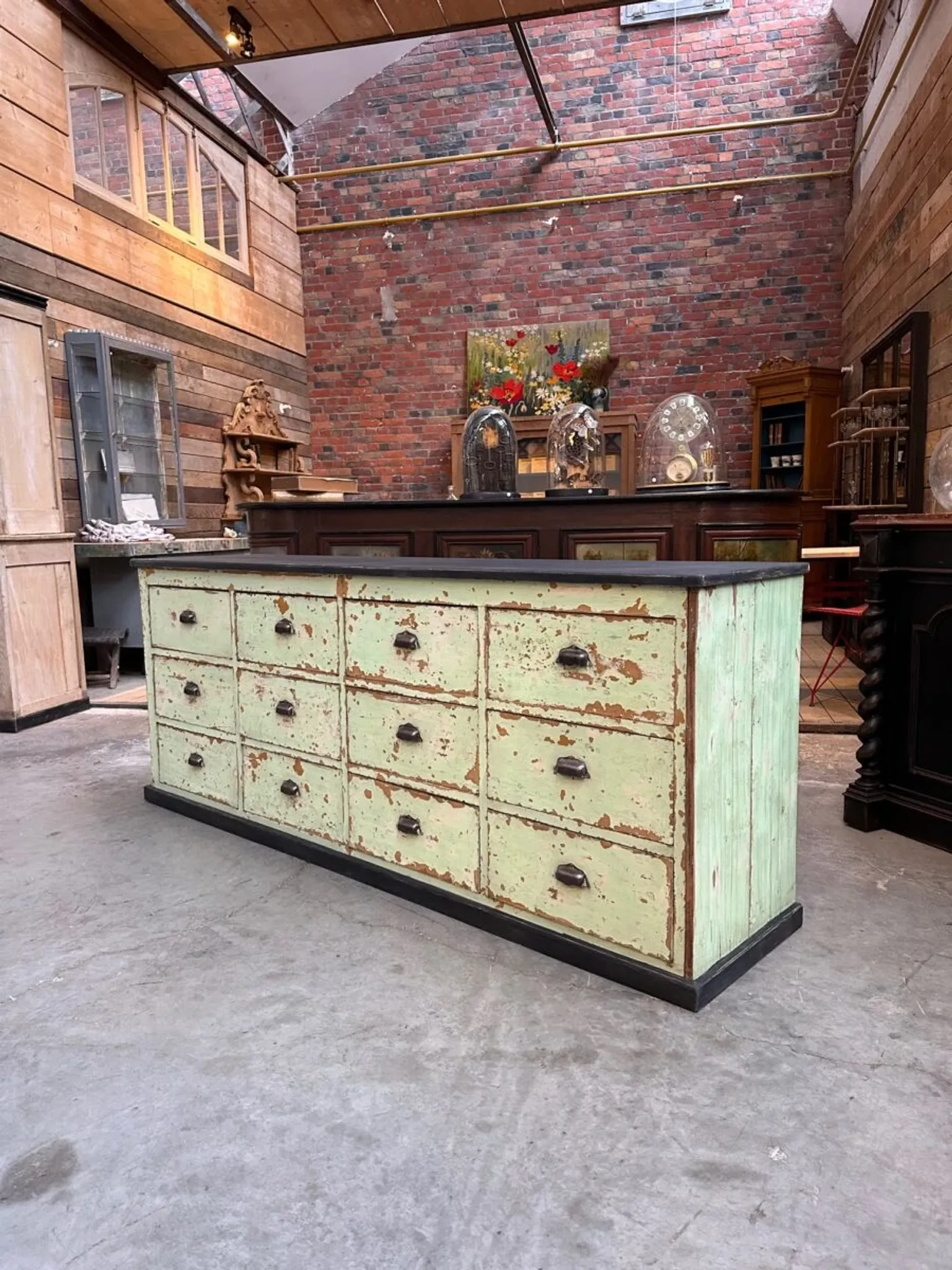 Workshop furniture from the early 20th century.
