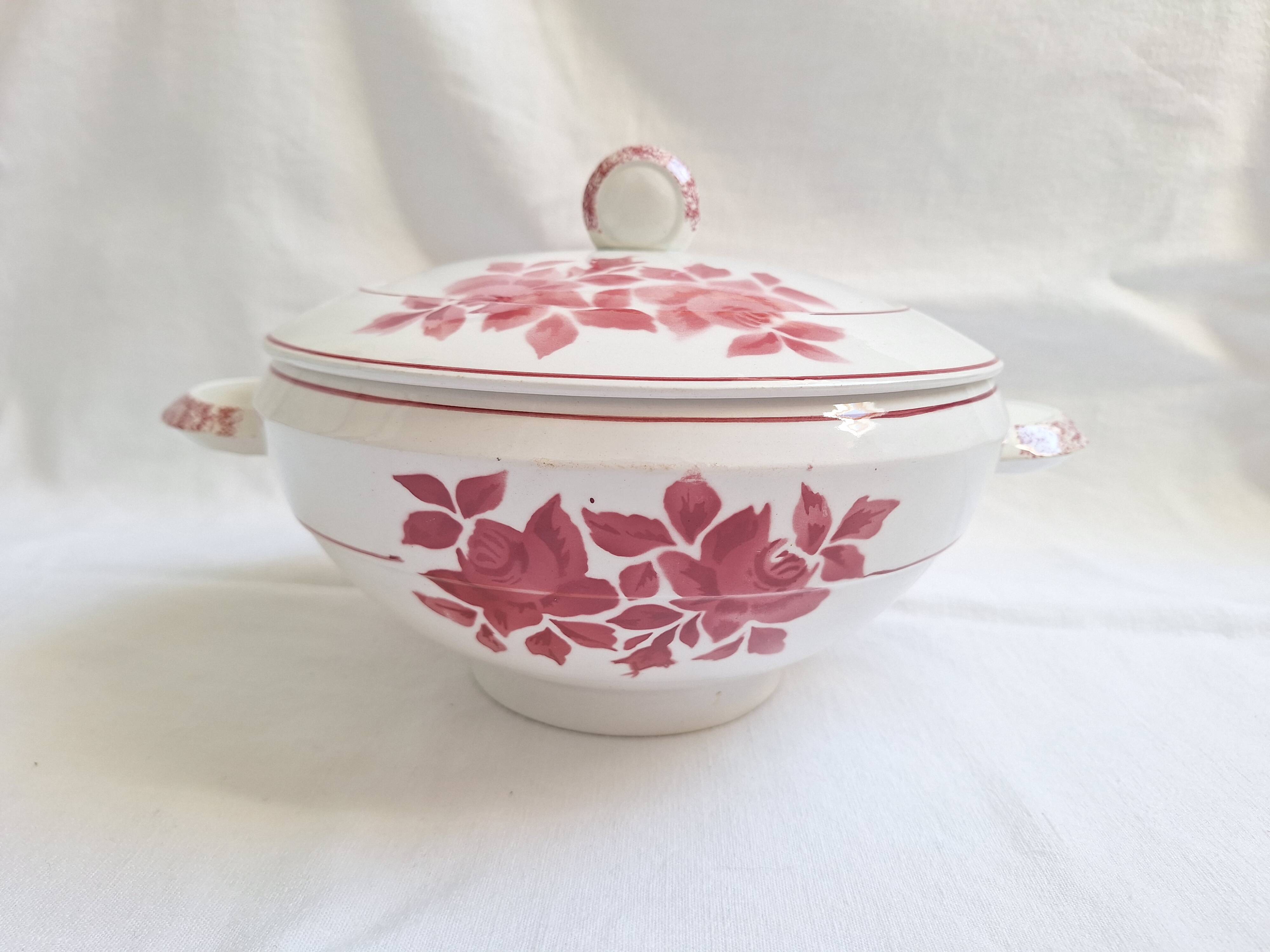 Soupière Badonviller rose