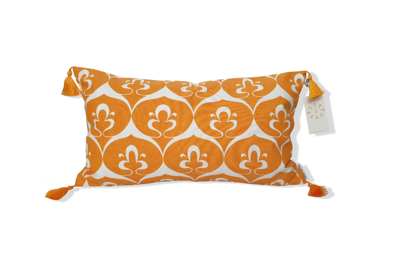 White marigold ottoman cushion cover - 30 x 50