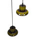Paire de suspensions vintage en céramique jaune Herda