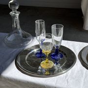 Round vintage silver-plated tray D30 H2