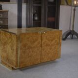 Roche Bobois low sideboard with 2 doors in maple burl Jean-Claude MAHEY 1970's