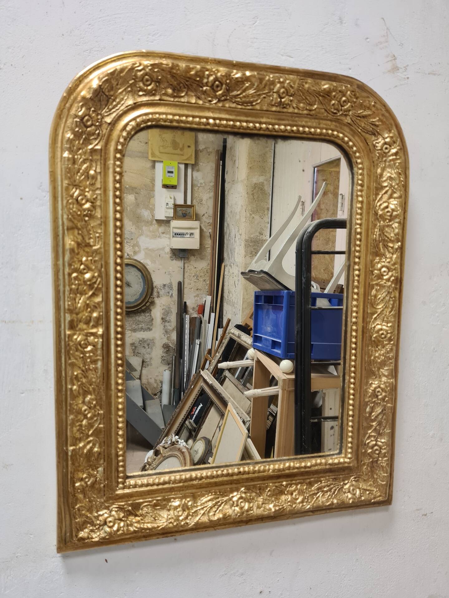 Antique gilded Louis Philippe mirror