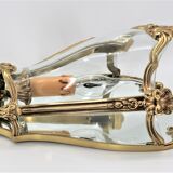 Pair of Louis XV style appliques in solid bronze & curved glass