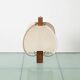 Postmodern table lamp in wood and canvas, Poland, 1980s