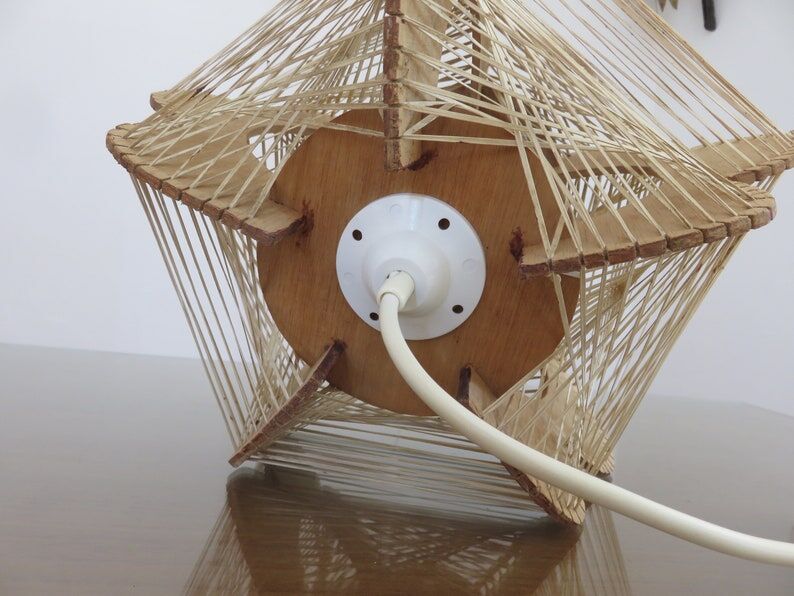 Scandinavian suspension wire and wood 60s 70s