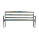 Banc en bois à la patine bleue