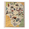 Old poster illustrated map of Limousin 1942 - JP Pinchon