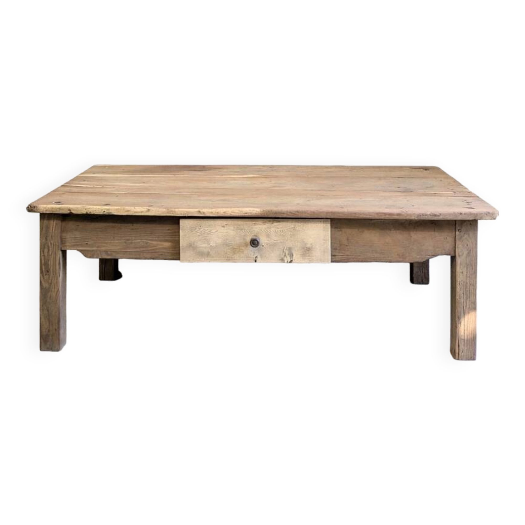 Vintage Farmhouse Coffee Table Raw Wood