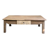 Vintage Farmhouse Coffee Table Raw Wood