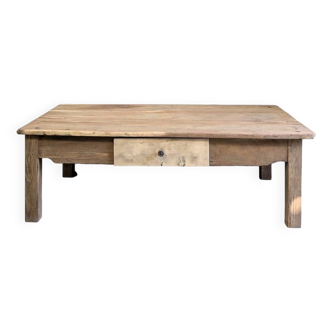 Vintage Farmhouse Coffee Table Raw Wood